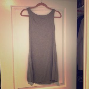 Backless grey jersey cotton dress